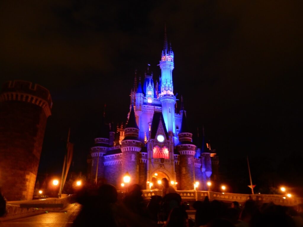 東京ディズニーランド　シンデレラ城の夜景