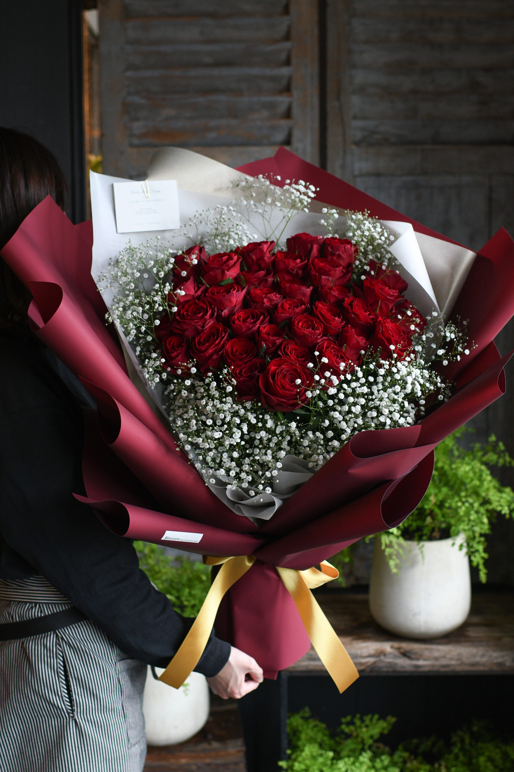 「ボルドーレッド×赤薔薇」プロポーズリングドレスブーケ