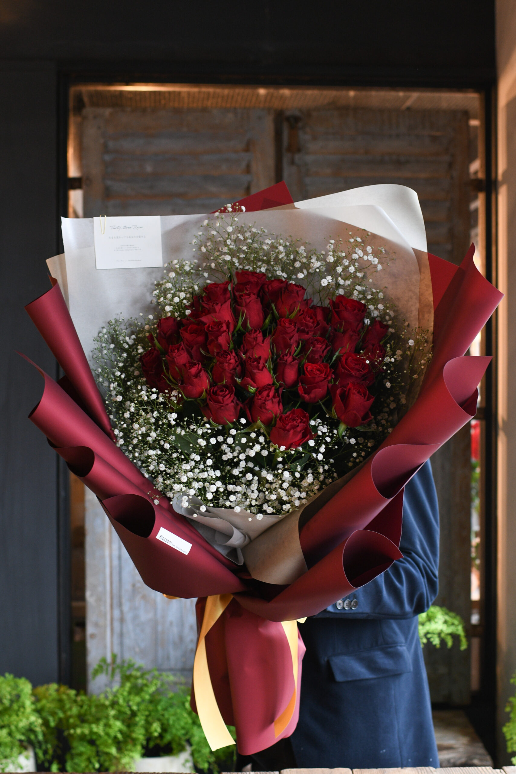 「ボルドーレッド×赤薔薇」プロポーズリングドレスブーケ