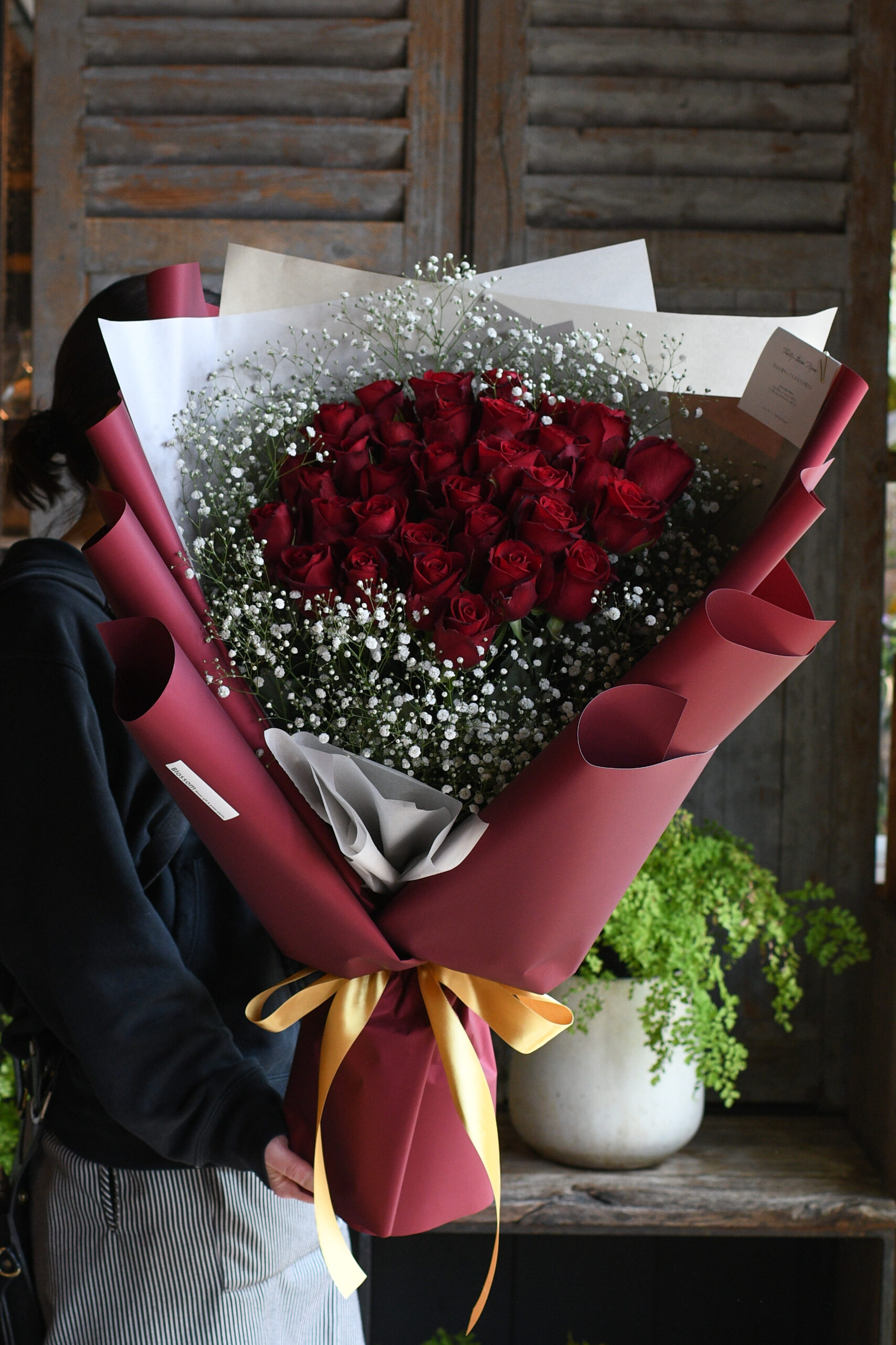 「ボルドーレッド×赤薔薇」プロポーズリングドレスブーケ