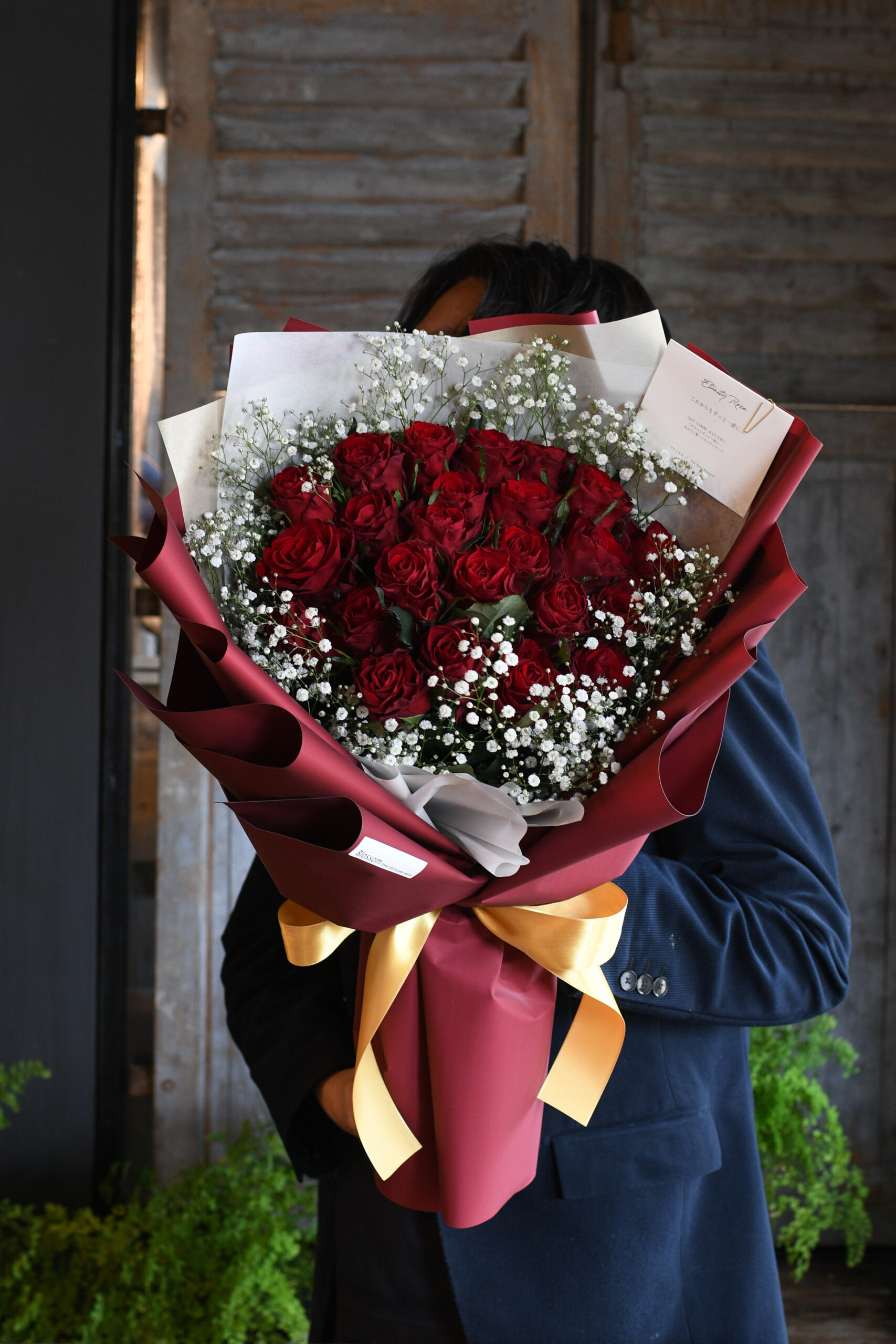 「ボルドーレッド×赤薔薇」プロポーズリングドレスブーケ