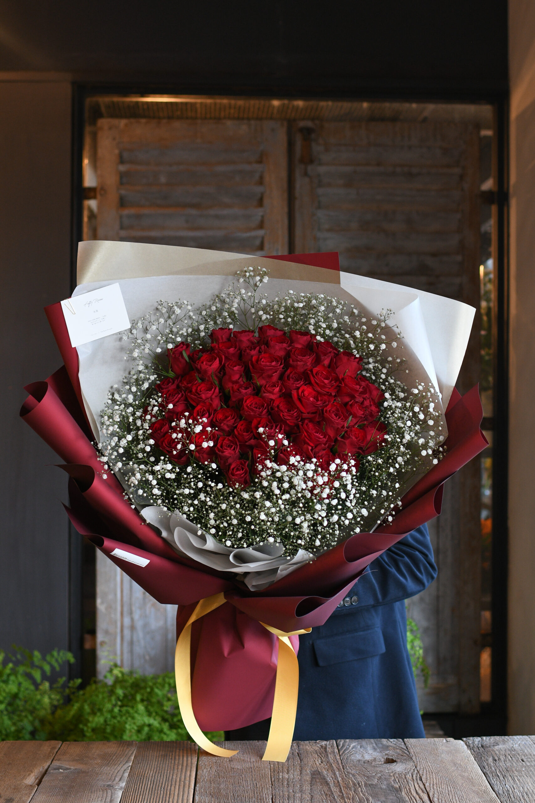 「ボルドーレッド×赤薔薇」プロポーズリングドレスブーケ