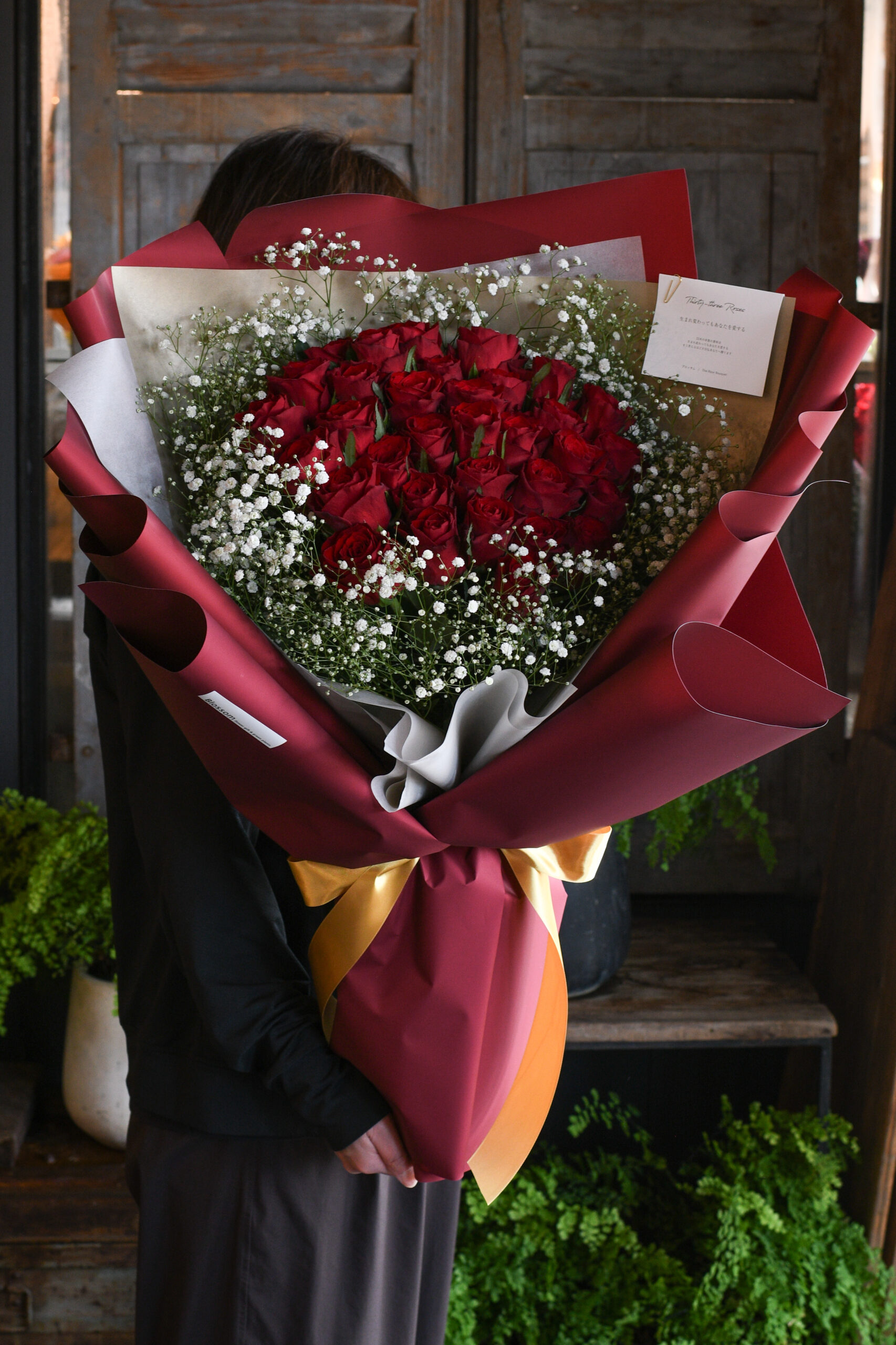 「ボルドーレッド×赤薔薇」プロポーズリングドレスブーケ